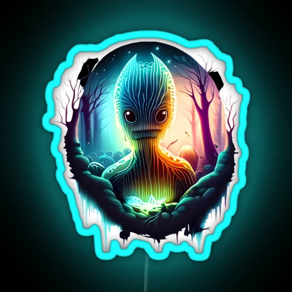 Alien Encounter Visitor From Afar RGB Neon Sign