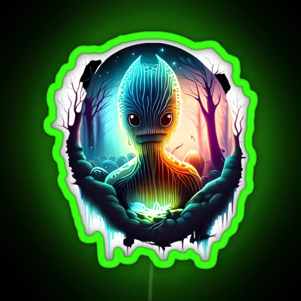 Alien Encounter Visitor From Afar RGB Neon Sign