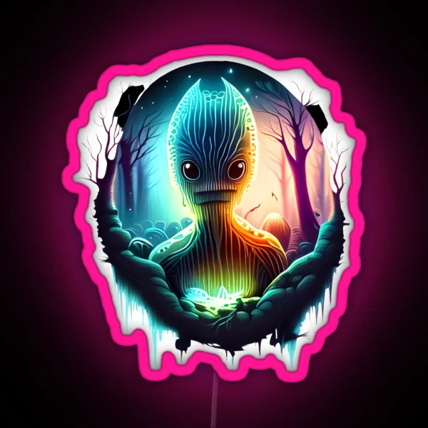 Alien Encounter Visitor From Afar RGB Neon Sign