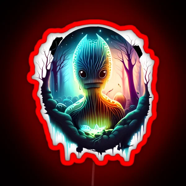 Alien Encounter Visitor From Afar RGB Neon Sign