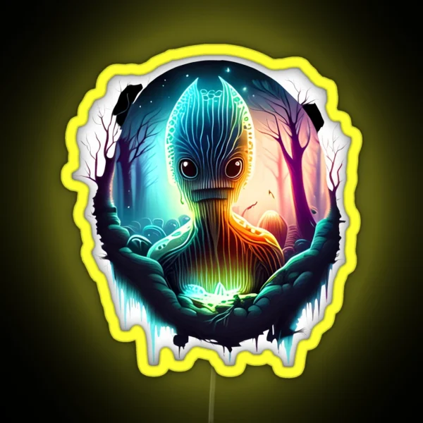 Alien Encounter Visitor From Afar RGB Neon Sign