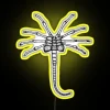 LED Alien Facehugger Sign with Vibrant RGB Neon Color Scheme Effects