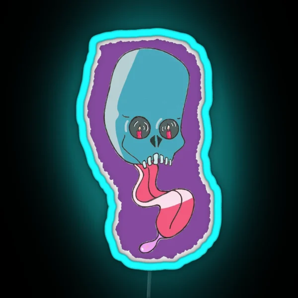 ALIEN HORROR SKULL RGB Neon Sign