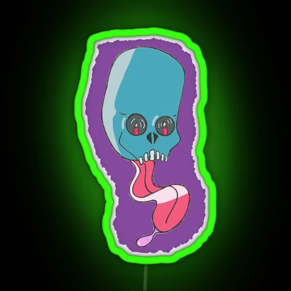 ALIEN HORROR SKULL RGB Neon Sign