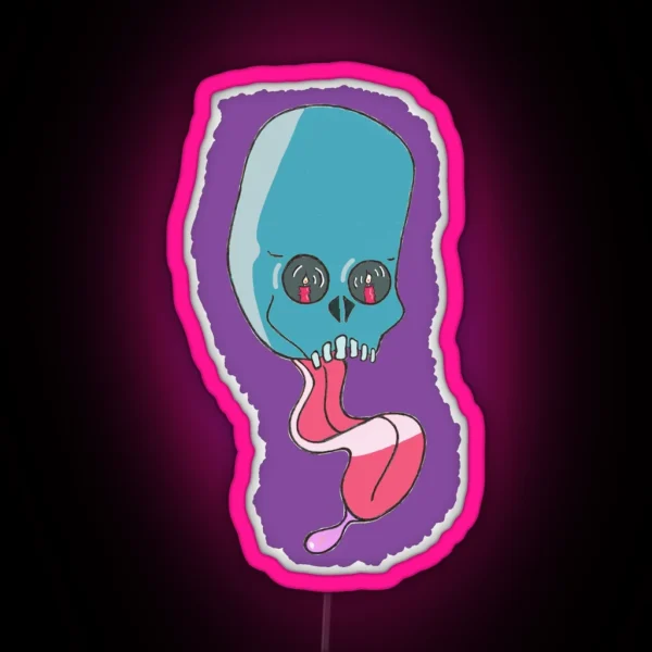 ALIEN HORROR SKULL RGB Neon Sign