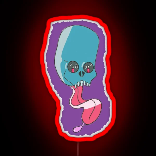 ALIEN HORROR SKULL RGB Neon Sign