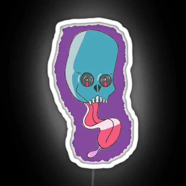 ALIEN HORROR SKULL RGB Neon Sign