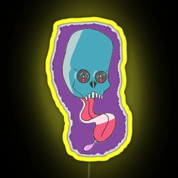ALIEN HORROR SKULL RGB Neon Sign