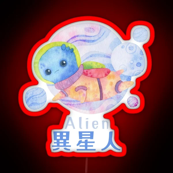 Alien Japanese Extraterrestrial Life Kanji RGB Neon Sign
