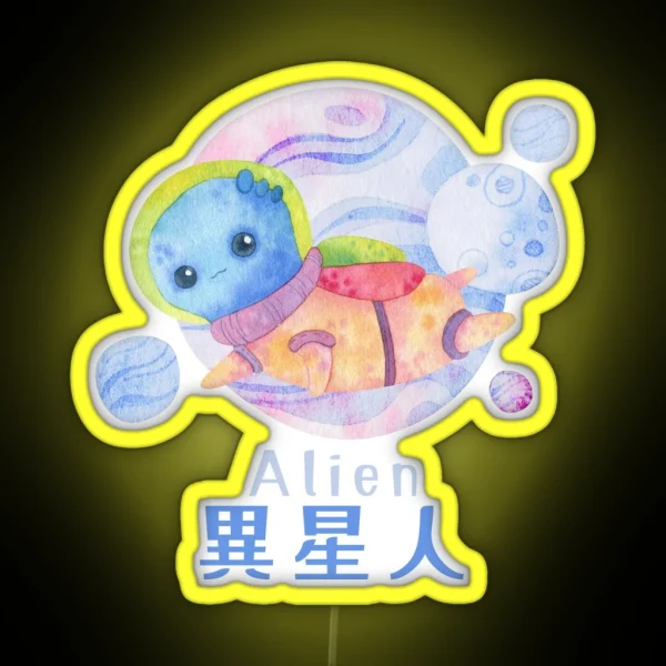 Alien Japanese Extraterrestrial Life Kanji RGB Neon Sign