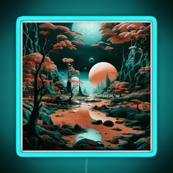 Alien Moonrise RGB Neon Sign