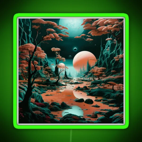 Alien Moonrise RGB Neon Sign