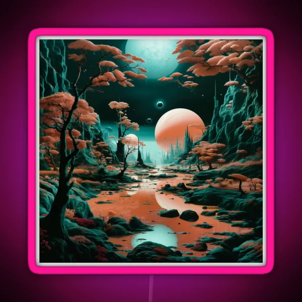 Alien Moonrise RGB Neon Sign
