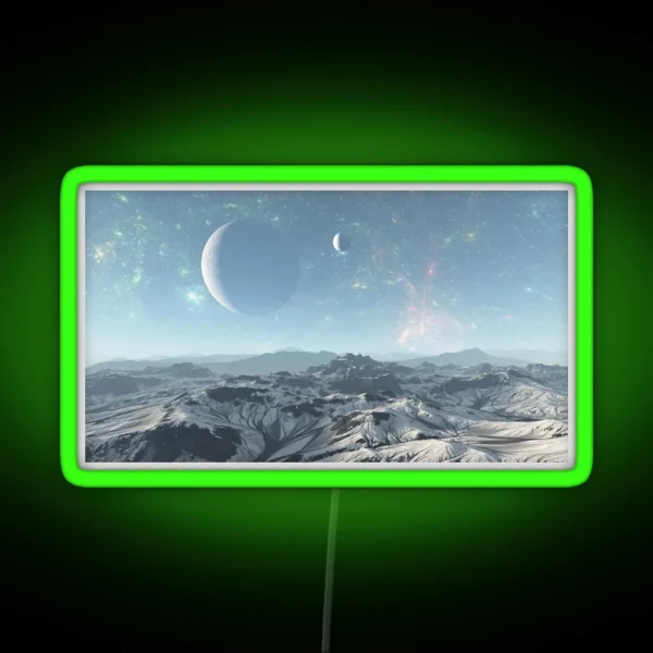 Alien Planet Cold Mountain RGB Neon Sign