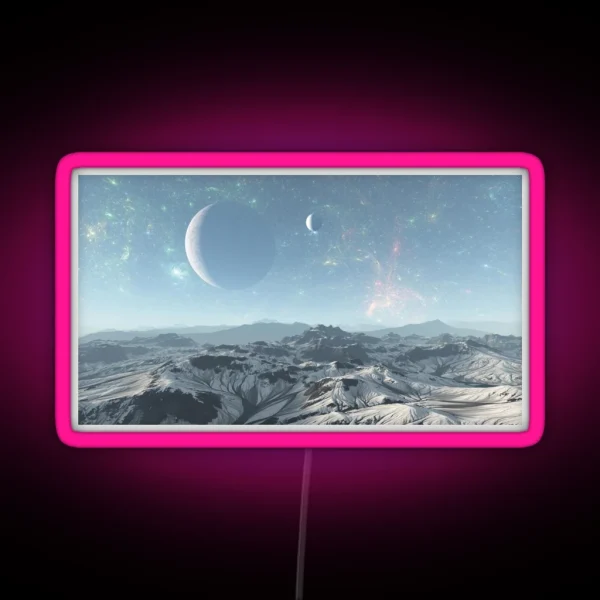 Alien Planet Cold Mountain RGB Neon Sign