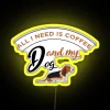 RGB Neon Sign with Customizable Coffee and Dog Lover's Message