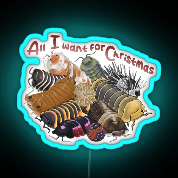 All I Want For Christmas Without Hats RGB Neon Sign