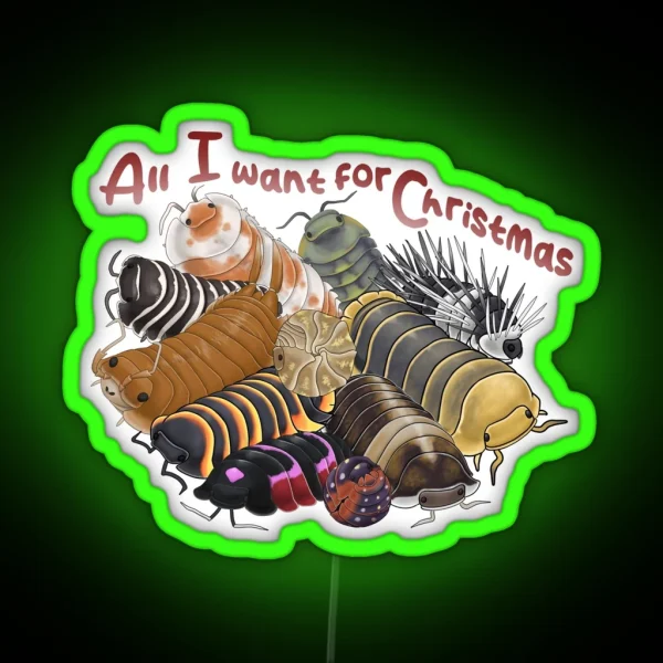 All I Want For Christmas Without Hats RGB Neon Sign
