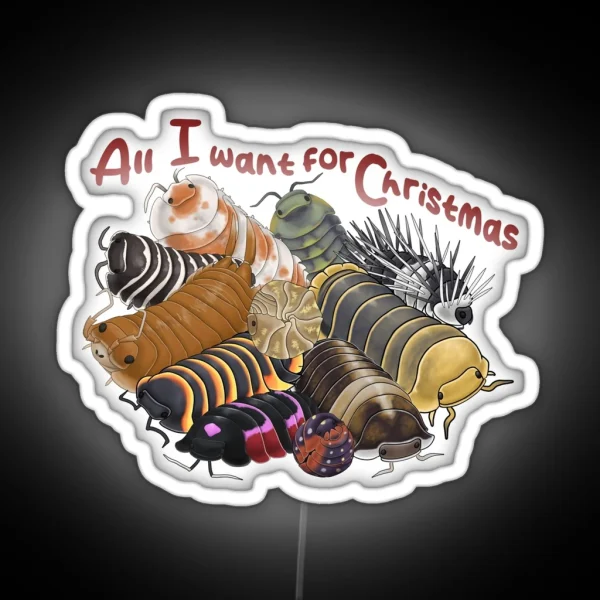 All I Want For Christmas Without Hats RGB Neon Sign