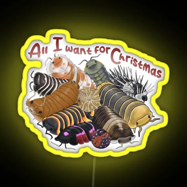 All I Want For Christmas Without Hats RGB Neon Sign