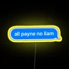 Vibrant RGB neon sign with customizable color change option.