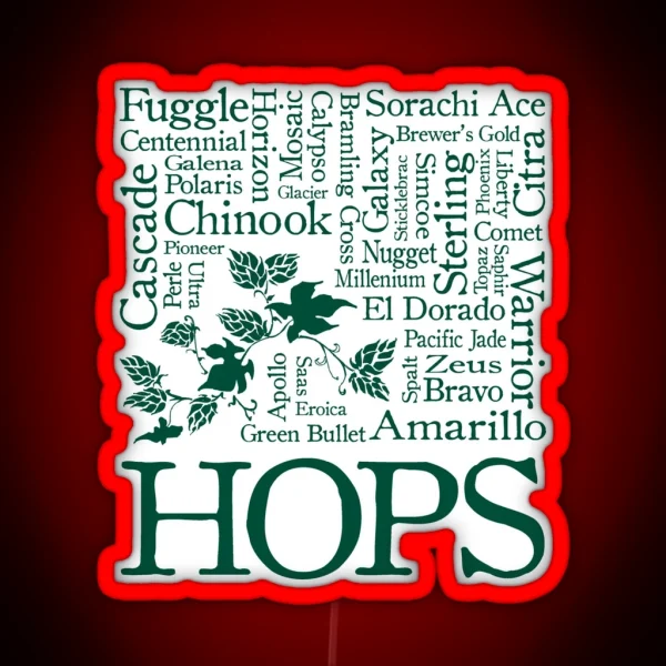 All The Different Kinds Of Hops RGB Neon Sign