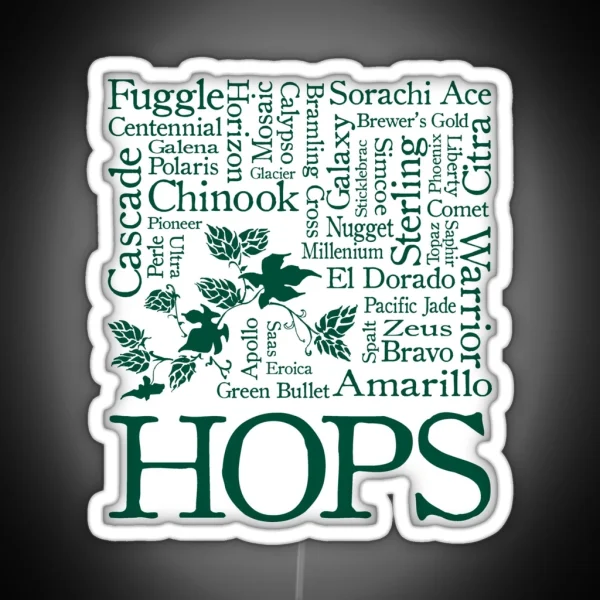 All The Different Kinds Of Hops RGB Neon Sign
