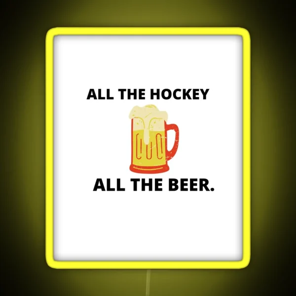 All The Hockey All The Beer Led All The Hockey All The Beer Las Vigas Ice Hockey Led RGB Neon Sign