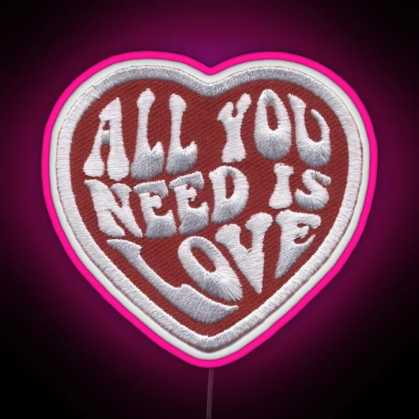 All You Need Is Love Heart Patch Led RGB Neon Sign