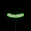 Whimsical love quote neon sign for romantic bedroom interior decoration.