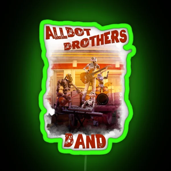 Allbot Brothers Band Bob S Saucer Repair RGB Neon Sign