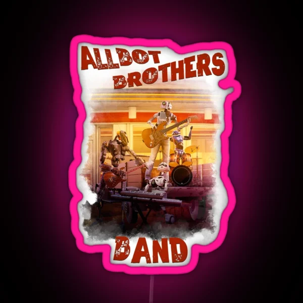 Allbot Brothers Band Bob S Saucer Repair RGB Neon Sign