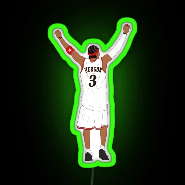 Allen Iverson Back To RGB Neon Sign