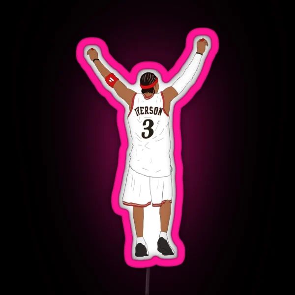 Allen Iverson Back To RGB Neon Sign