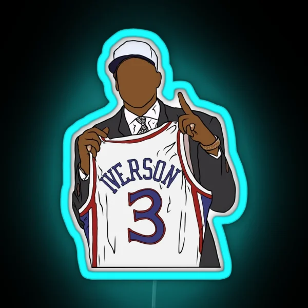 Allen Iverson Draft Night RGB Neon Sign