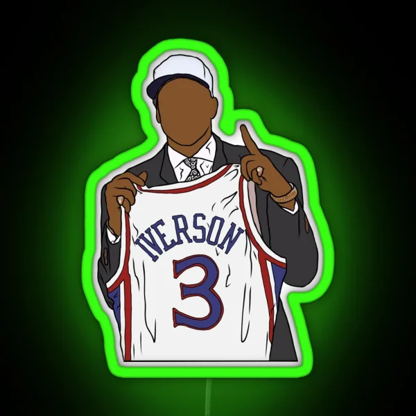 Allen Iverson Draft Night RGB Neon Sign