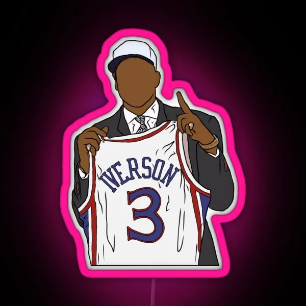 Allen Iverson Draft Night RGB Neon Sign