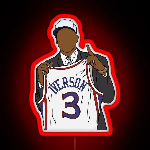 Allen Iverson Draft Night RGB Neon Sign