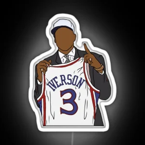 Allen Iverson Draft Night RGB Neon Sign