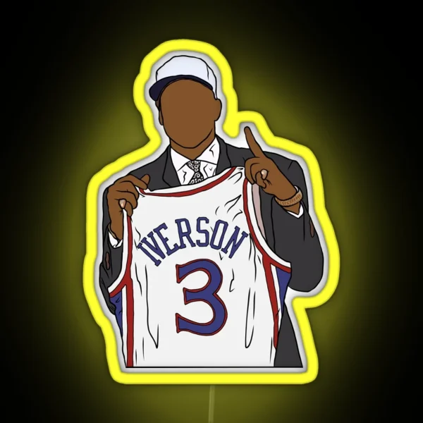 Allen Iverson Draft Night RGB Neon Sign