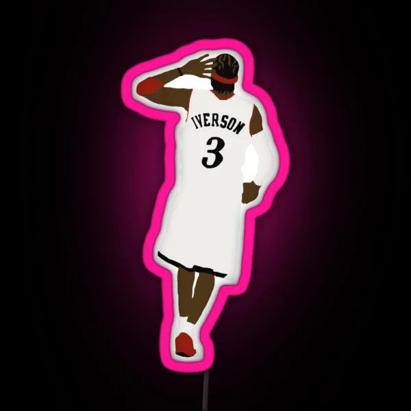 Allen Iverson Hand To Ear RGB Neon Sign