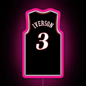 Allen Iverson Philadelphia 76ers Road Jersey RGB Neon Sign