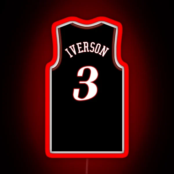 Allen Iverson Philadelphia 76ers Road Jersey RGB Neon Sign