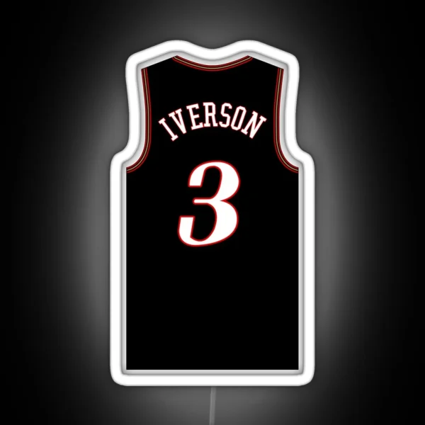 Allen Iverson Philadelphia 76ers Road Jersey RGB Neon Sign