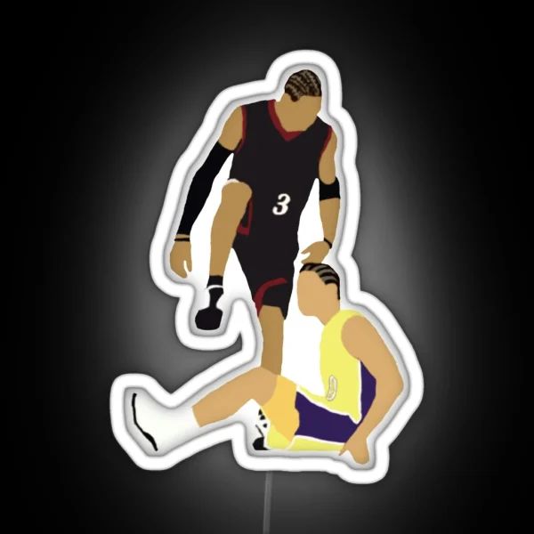 Allen Iverson Steps Over Tyronn Lue RGB Neon Sign