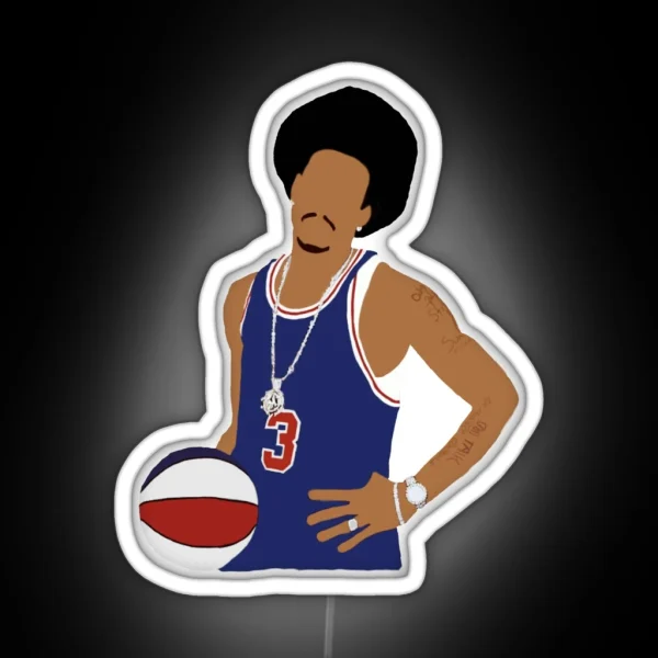 Allen Iverson Throwback Design RGB Neon Sign