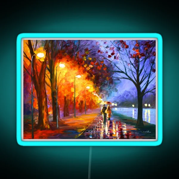 ALLEY BY THE LAKE Leonid Afremov RGB Neon Sign