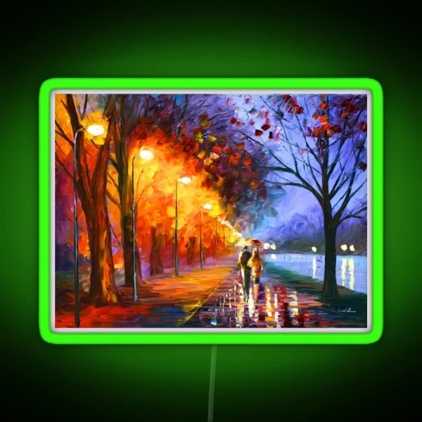 ALLEY BY THE LAKE Leonid Afremov RGB Neon Sign