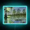 Alligator In The Moonlight Digital Watercolor Art RGB Neon Sign - Image 2