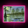 Alligator In The Moonlight Digital Watercolor Art RGB Neon Sign - Image 6